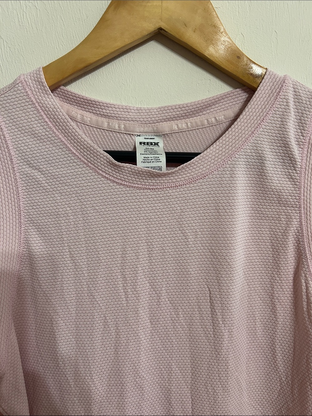 RBX Light Pink Textured Sleeveless Tank Top by Jockey Size M - Picture 3 of 5